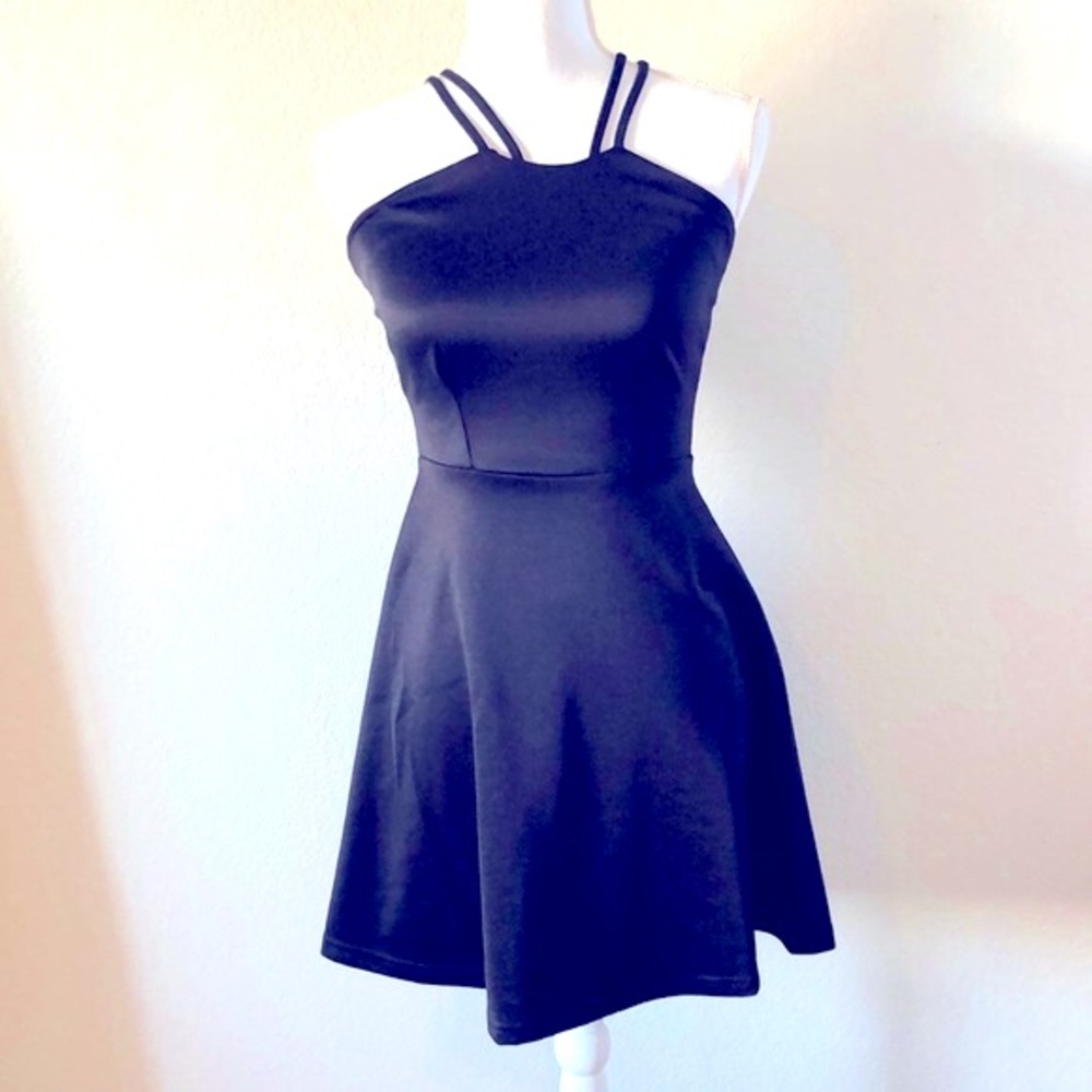 New (NWOT) Glam Black Skater Dress